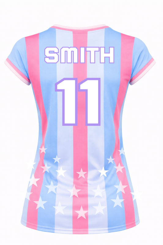 Custom Female Cap Sleeve Tee Soccer Jersey