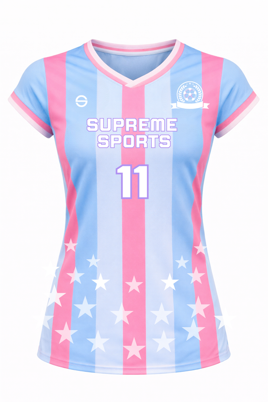 Custom Female Cap Sleeve Tee Soccer Jersey