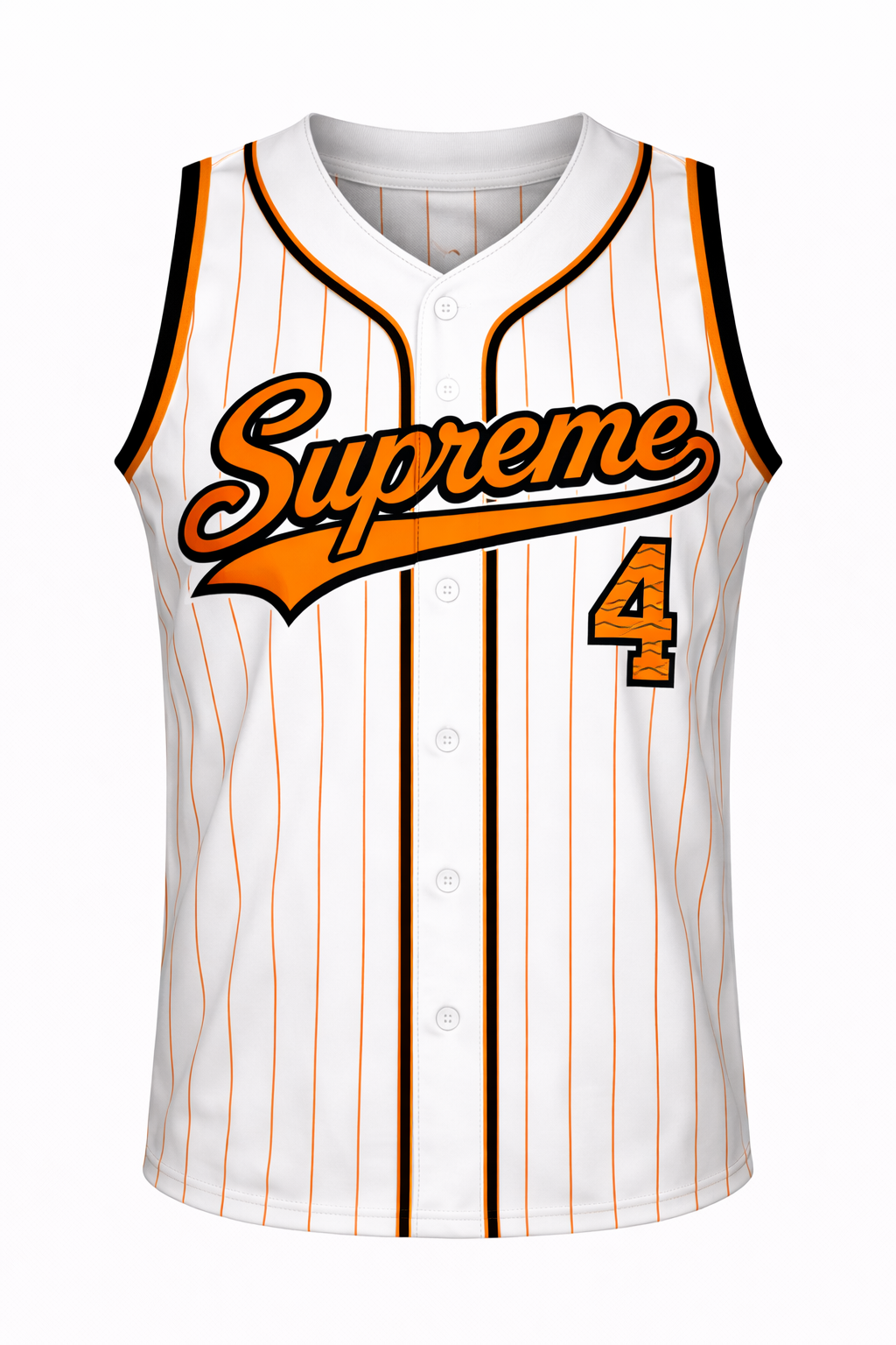 Full Button Sleeveless Jersey